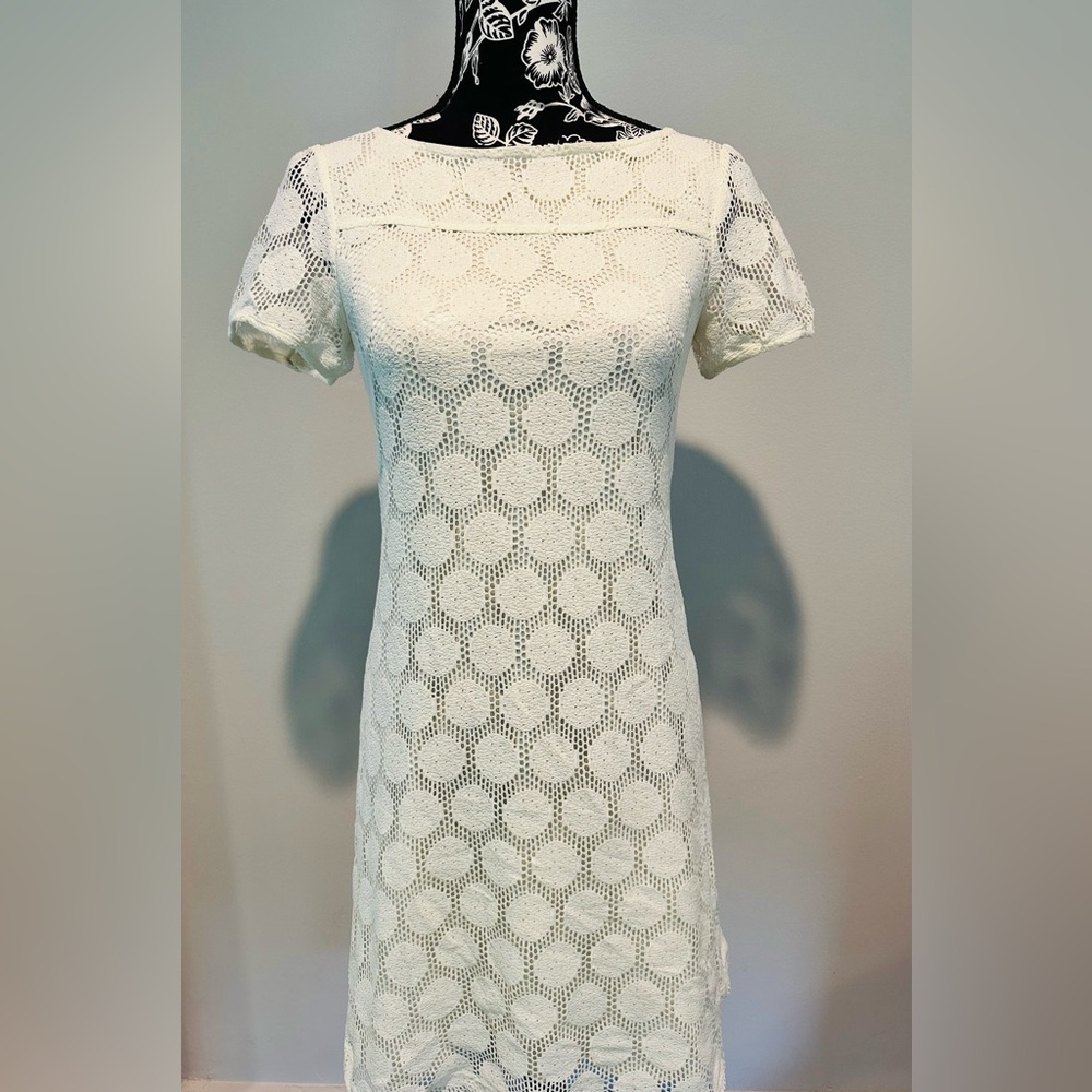 Vintage crochet/60’s inspired white polka dot dress - Picture 2 of 13